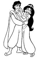 coloriage aladdin et la princesse jasmine